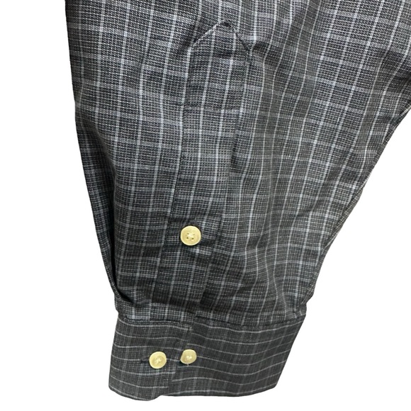 Savile Row Button Down Long Sleeve Wrinkle Free Pocket Shirt Mens 17 Neck 34 35 - Picture 4 of 7